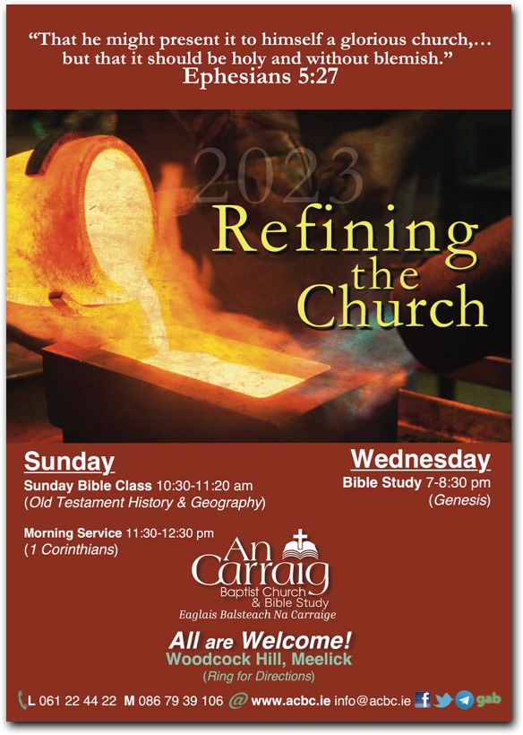 picture of a refinery refining silver with an advert for church services